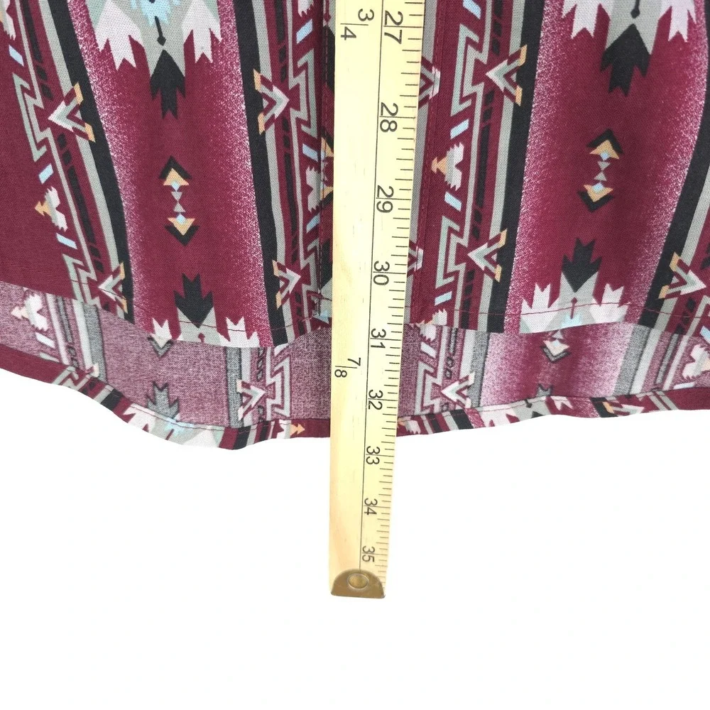 Wrangler Men's Medium Aztec Checotah Western Pearl Snap Shirt Southwestern Print